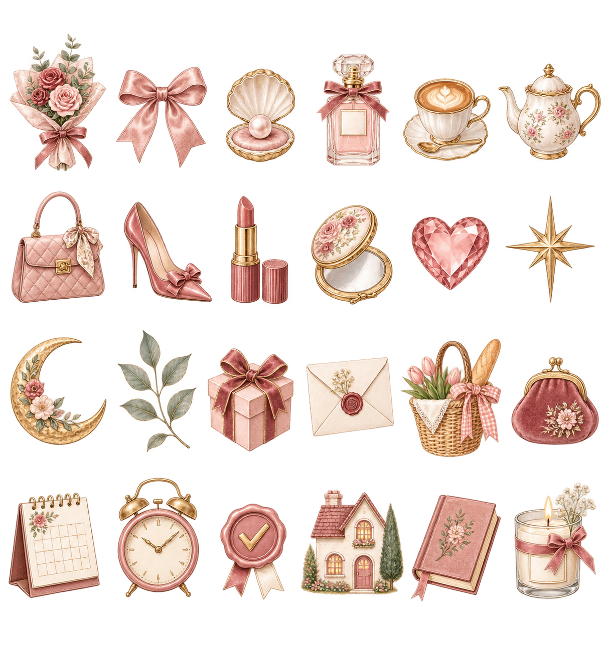 Rose Beigeステッカー24点